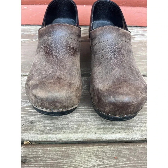 Sanita Brown Leather Original Danish Women's Casual Clogs Size EU 42 US 11 - Picture 3 of 6